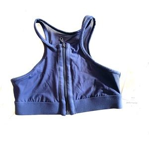C&C zip front mesh sports bra